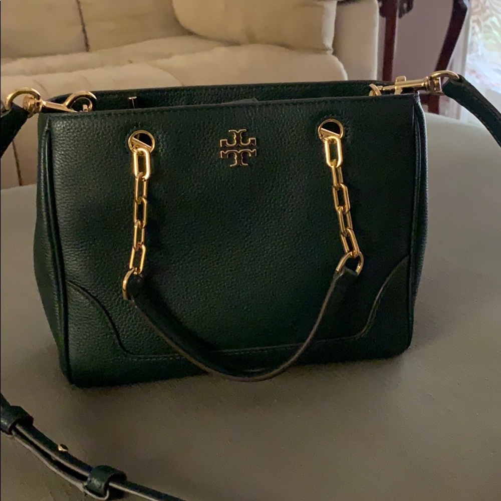 Tory Burch leather Carter small chain tote